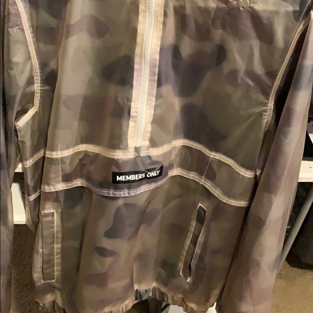 Members only pull over rain coat/hoodie